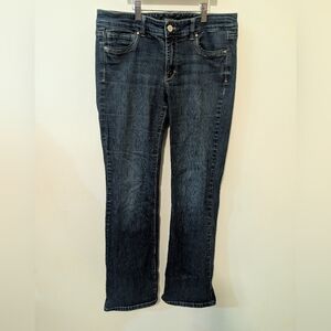 White House Black Market Dark Blue Boot Cut Blanc Jeans Size 8